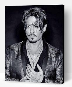 Black And White Johnny Depp Paint By Number