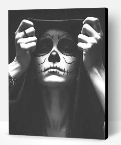 Black and White Skull Woman Paint By Number