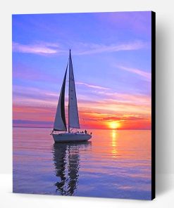 Boat Sunset Paint By Number