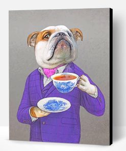 Bulldog Drinking Coffee Paint By Number