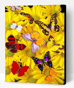 Butterflies Yellow Flowers Paint By Number