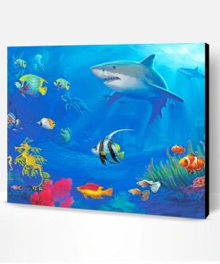 Colorful Fish And Shark Paint By Number