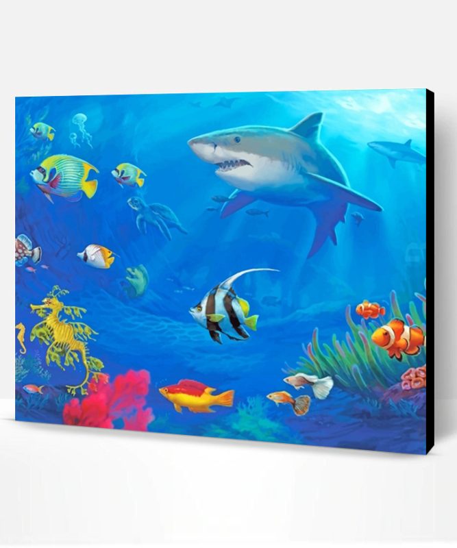 Colorful Fish And Shark Paint By Number