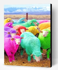 Cute Colorful Sheeps Paint By Number