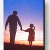 Dad And Daughter Walking Silhouette Paint By Number