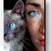Eyes Girl And Cat Paint By Number