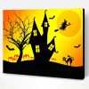 Halloween House Silhouette Paint By Number