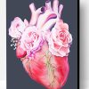 Heart Pink flowers Paint By Number