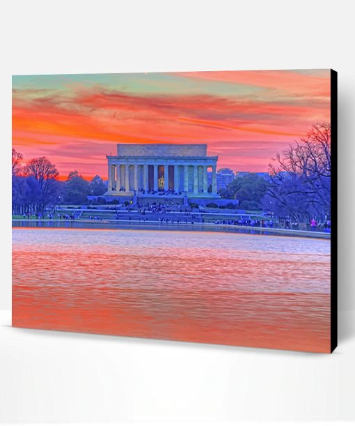 Lincoln Memorial Sunset Washington Paint By Number