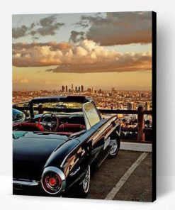 Los Angeles Black Vintage Car Paint By Number