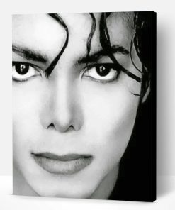 Micheal Jackson Black and White Paint By Number