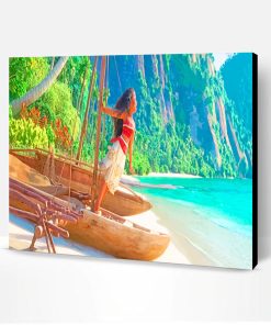 Moana Singing Boat Shore Paint By Number