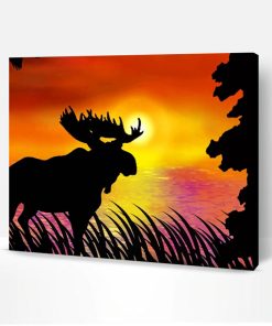 Moose Silhouette Paint By Number