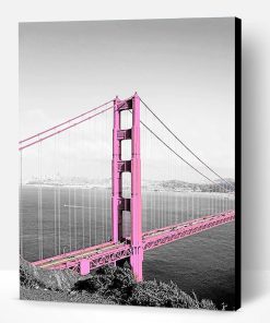 Pink Golden Gate Bridge Paint By Number
