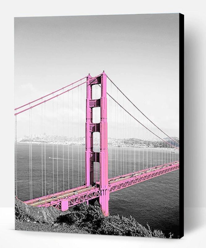 Pink Golden Gate Bridge Paint By Number