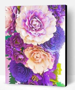Purple Artificial Flower Paint By Number