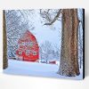 Red Barn Snow Paint By Number