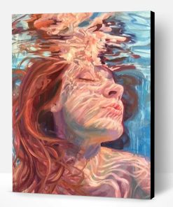 Red Head Woman In The Water Paint By Number