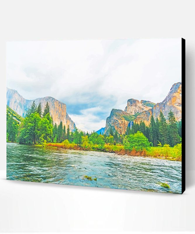 River Yosemite Valley California Paint By Number
