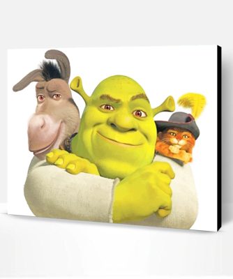 Shrek Donkey And Puss In Boots Paint By Number