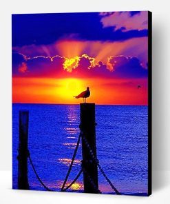 Sunset Pigeon Silhouette Paint By Number