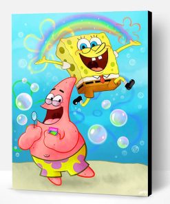 SpongeBob & Patrick Having Fun Paint By Number