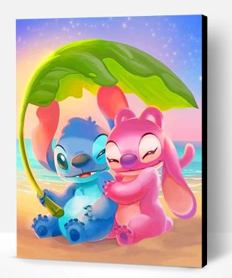 Stitch And His Cute Wifey Paint By Number