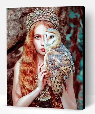 Stunning Girl With Owl Paint By Number