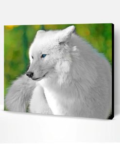 White Cute Wolf Paint By Number