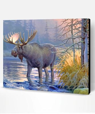 Wildlife Lake Moose Paint By Number