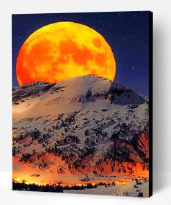 Yellow Moon Snow Paint By Number