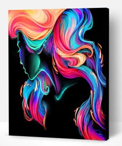 Abstract Rainbow Hair Paint By Number