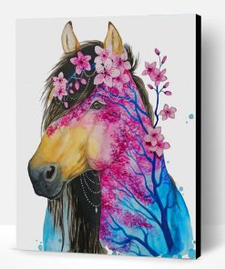 Abstract Floral Horse Paint By Number
