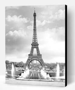 Black And White Eiffel Tower Paint By Number