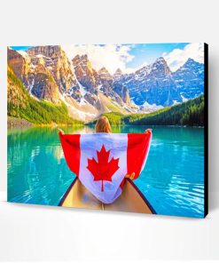 Canada Flag In Banff National Park Paint By Number