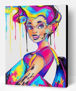 Colorful Splatter Girl Paint By Number