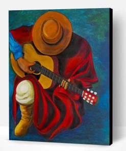Latino Man Playing Guitar Paint By Number