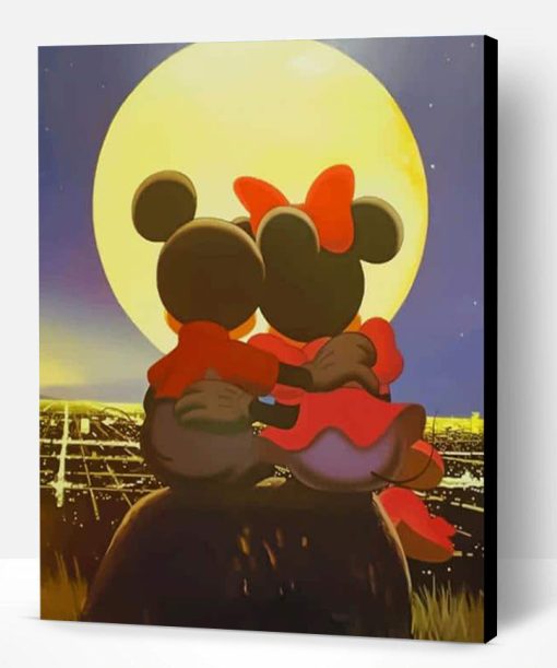 Minnie And Mickey Watching Moon Paint By Number