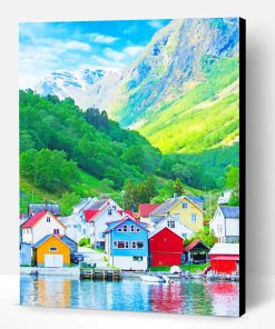 Norway Colored Houses Paint By Number