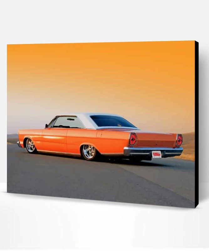Orange Slammed 66 Ford Galaxie Paint By Number