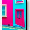 Pink And Blue House Paint By Number
