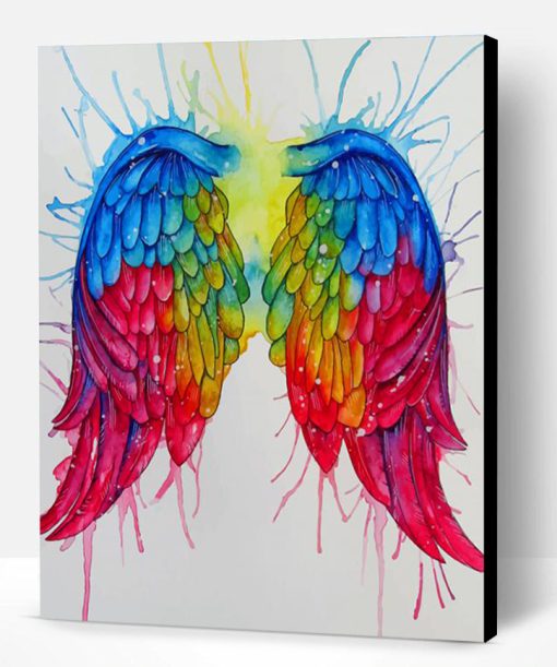 Rainbow Angel Wings Paint By Number