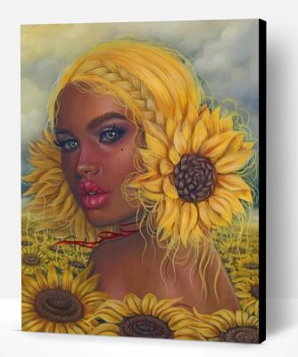 Sunflowers Girl Paint By Number