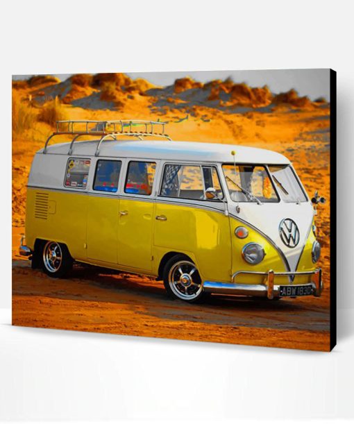 Yellow VW Bus Paint By Number