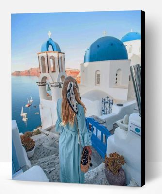 Blondy In Santorini Greece Paint By Number