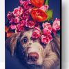 Dog With Flower Crown Paint By Number