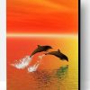 Dolphins Jumping Out Of Water Paint By Number