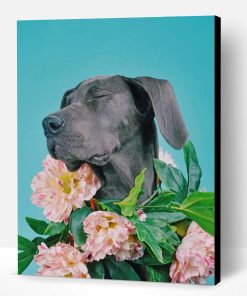 Great Dane With Flowers Crown Paint By Number