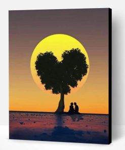 Heart Tree Silhouette Paint By Number
