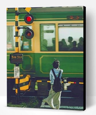 Japanese Woman Waiting For Train Paint By Number